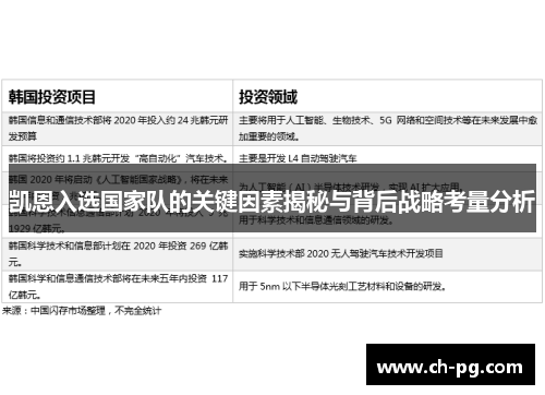 凯恩入选国家队的关键因素揭秘与背后战略考量分析