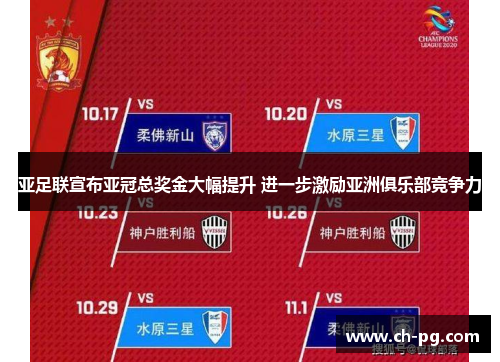 亚足联宣布亚冠总奖金大幅提升 进一步激励亚洲俱乐部竞争力 亚足联宣布亚冠总奖金大幅提升 进一步激励亚洲俱乐部竞争力